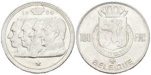 BÉLGICA. 100 Francs. (Ar. 18,08g/33mm). ... 