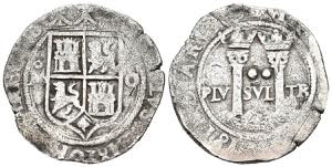 JUANA Y CARLOS (1504-1555). 2 Reales (Ar. ... 