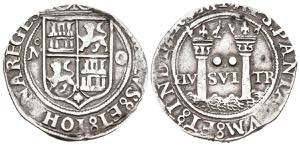 JUANA Y CARLOS (1504-1555). 2 Reales (Ar. ... 