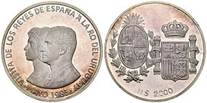 URUGUAY. 2000 Nuevos Pesos. 1983.  Visita de ... 