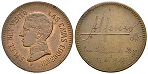ALFONSO XIII. Medalla. 1904. Visita de ... 