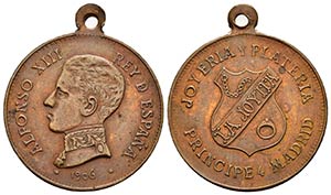ALFONSO XIII. Medalla. 1906. La Joyería. ... 