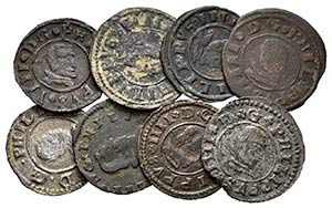 FELIPE IV. Conjunto de 8 monedas de 8 ... 