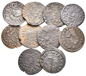 FELIPE IV. Conjunto de 10 monedas de 16 ... 
