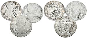 CARLOS III. Lote compuesto por 3 monedas de ... 