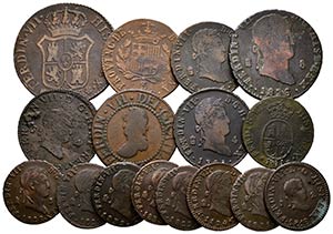 FERNANDO VII. Lote compuesto por 16 monedas ... 