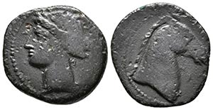 CARTAGO. Calco. 300-264 a.C. Sardinia. A/ ... 
