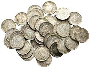 ALFONSO XIII. Lote compuesto por 43 monedas ... 
