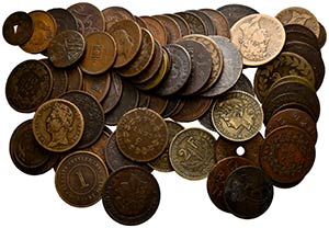 MUNDIAL. Conjunto de 73 monedas de cobre del ... 