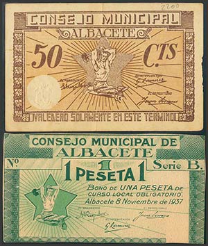 ALBACETE. 50 Céntimos (1ª Emisión) y 1 ... 