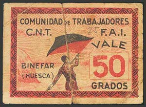 BINEFAR (HUESCA). 50 Grados. (1937ca). ... 