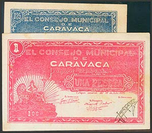 CARAVACA (MURCIA). 25 Céntimos, serie D y 1 ... 