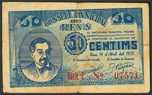 REUS (TARRAGONA). 50 Céntimos. 14 de Abril ... 