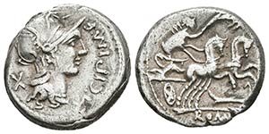 M. CIPIUS. Denario. 115-114 a.C. Roma. A/ ... 