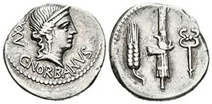 C. NORBANUS. Denario. 83 a.C. Roma. A/ Busto ... 