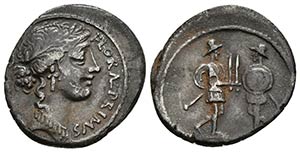 C. SERVILIUS C. F. Denario. 57 a.C. Roma. A/ ... 