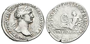 TRAJANO. Denario. 112-114 d.C. Roma. A/ ... 