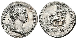 TRAJANO. Denario. 114-117 d.C. Roma. A/ ... 