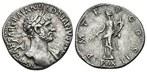 ADRIANO. Denario. 118 d.C. Roma. A/ Busto ... 