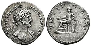 ADRIANO. Denario. 119-122 d.C. Roma. A/ ... 