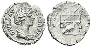FAUSTINA II. Denario. 176-180 d.C. Roma. A/ ... 