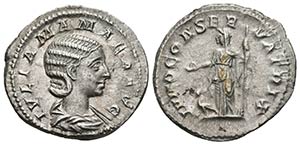 JULIA MAMAEA. Denario. 222-235 d.C. Roma. A/ ... 