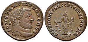 CONSTANCIO I. Follis. 293-305 d.C. Ticinum. ... 