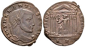 MAJENCIO. Follis. 307-312 d.C. Ticinum. A/ ... 