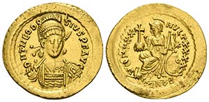 THEODOSIO II. Sólido. 430-440 d.C. ... 