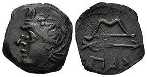 PANTIKAPAION. Ae15. 325-310 a.C. Bosporos. ... 