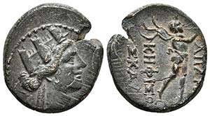 PHYRGIA, Apameia. Ae18. 133-48 a.C. Guerras ... 
