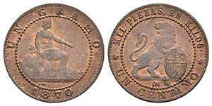 GOBIERNO PROVISIONAL. 1 Céntimo. 1870. ... 