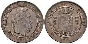 CARLOS VII. 10 Céntimos. 1875. Bruselas. ... 