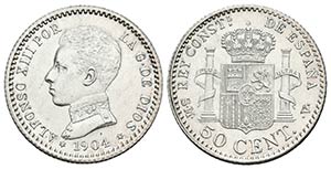 ALFONSO XIII. 50 Céntimos. 1904 *0-4. ... 