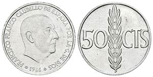 ESTADO ESPAÑOL. 50 Céntimos. 1966 *19-70. ... 