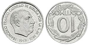 ESTADO ESPAÑOL. 10 Céntimos. 1959. Madrid. ... 