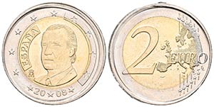 JUAN CARLOS I. 2 Euros. 2008. Acuñación ... 
