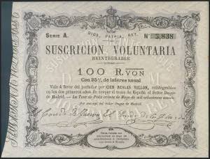 100 Reales de Vellón. 30 de Mayo de 1870. ... 