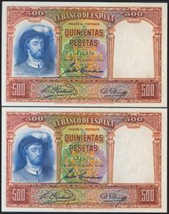 500 pesetas. April 25, 1931. Correlative ... 