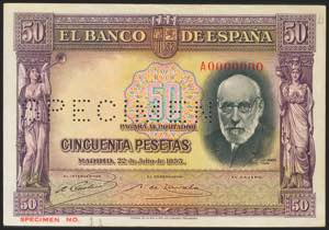 50 pesetas. July 22, 1935. Series A, ... 