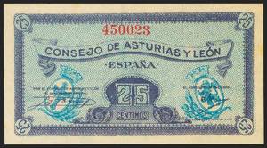25 Céntimos. 1937. Asturias y León. Sin ... 