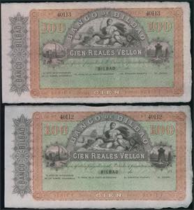 100 Reales. 21 de Agosto de 1857. Banco de ... 