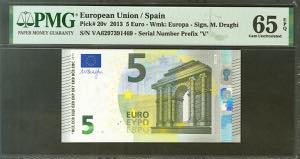 5 Euros. 2 de Mayo de 2013. Firma Draghi. ... 