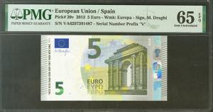5 Euros. 2 de Mayo de 2013. Firma Draghi. ... 