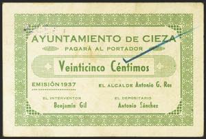 CIEZA (MURCIA). 25 Céntimos. (1937ca). ... 