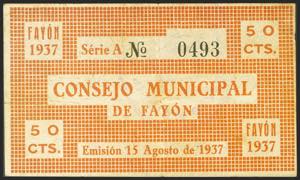 FAYON (ZARAGOZA). 50 Céntimos. 15 de Agosto ... 