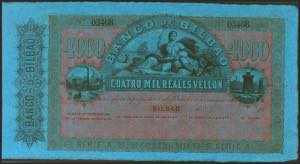 4000 Reales. 21 de Agosto de 1857. Banco de ... 