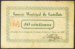 CASTELLOTE (TERUEL). 50 Céntimos. 5 de ... 