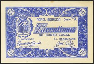 SOLLANA (VALENCIA). 25 Céntimos. (1937ca). ... 