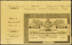 100 Reales. 14 de Mayo de 1857. ... 